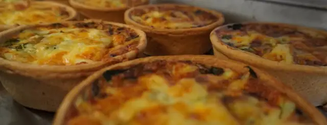 Homemade quiches at The Artisan Bistro
